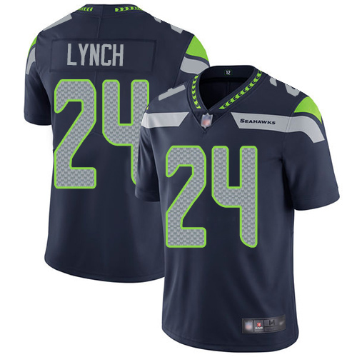 Men's Seattle Seahawks #24 Marshawn Lynch Navy Blue Vapor Untouchable Limited Stitched NFL Jersey